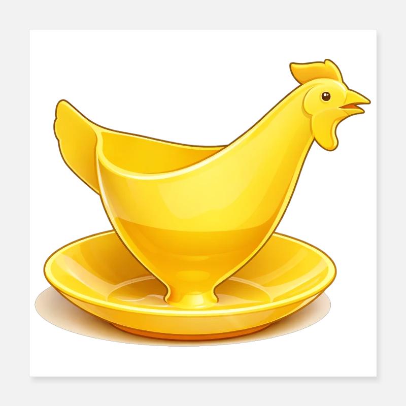 Yellow GDR egg cup, Ostalgie Poster 16" x 16" (40x40 cm)