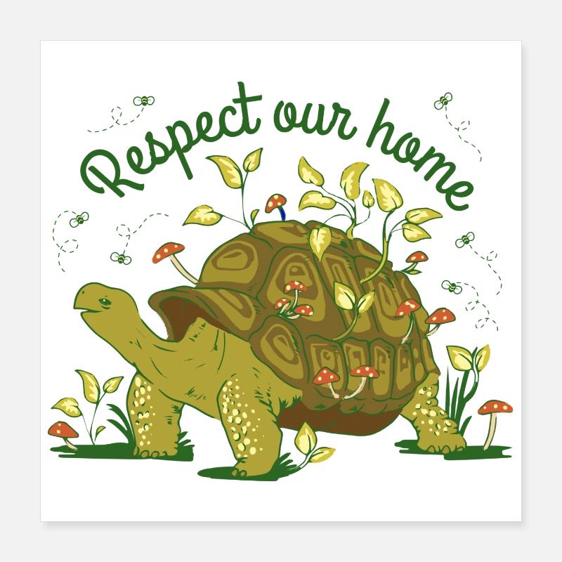 Respect notre maison Nature Nature Environment Graphique Poster 40 x 40 cm