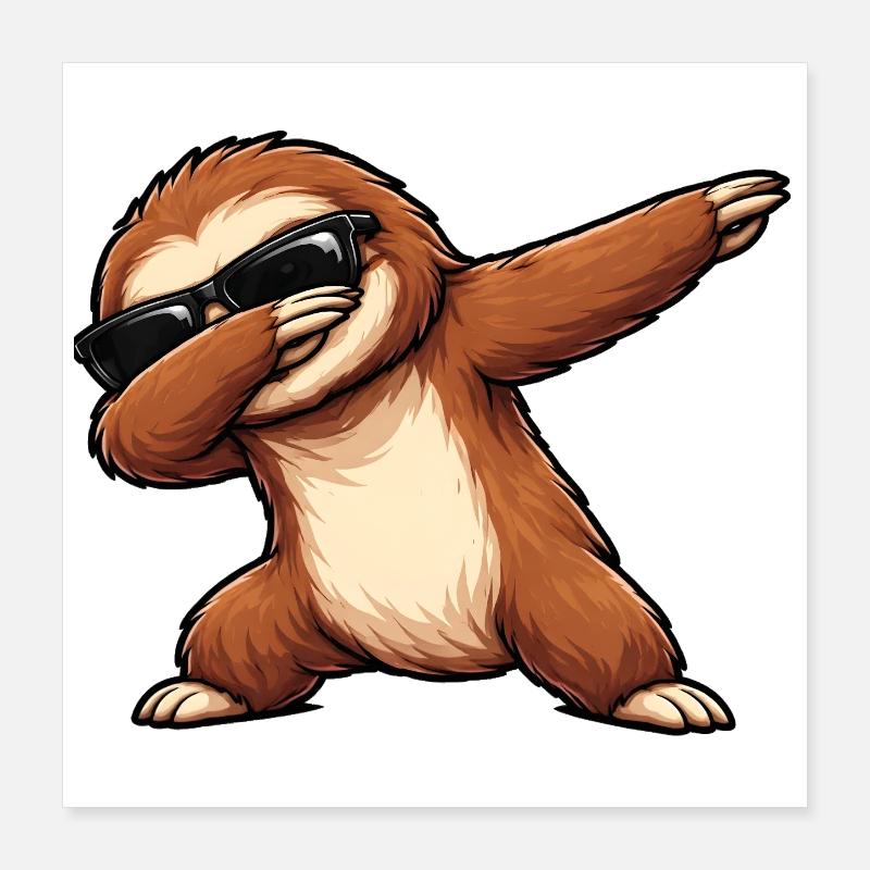 Dabbing Sloth Poster 16" x 16" (40x40 cm)