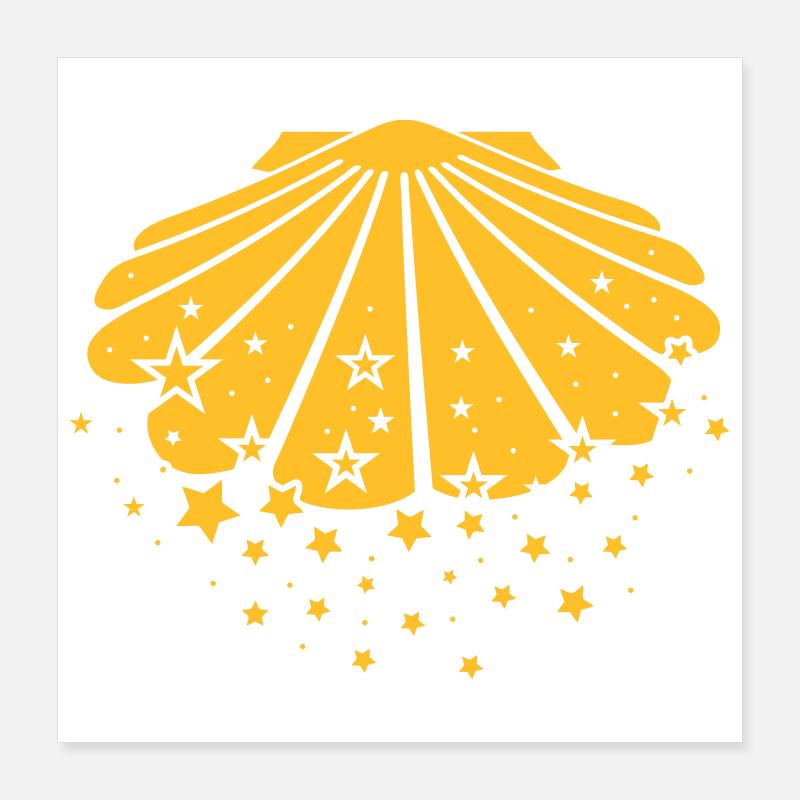 Compostela - Jakobsmuschel Poster 40x40 cm