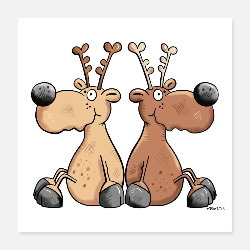 Rentier Freundschaft Poster 40x40 cm