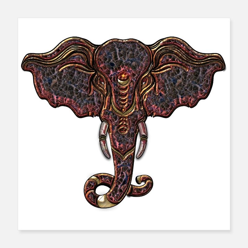 decorative elephant head Poster 16" x 16" (40x40 cm)