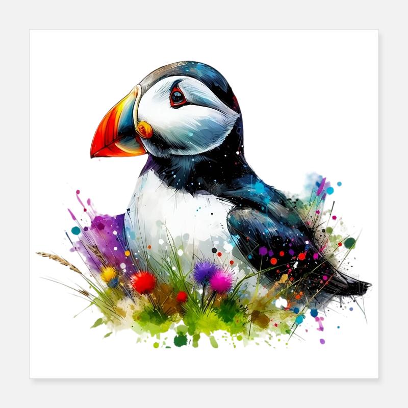 Macareux Poster 40 x 40 cm