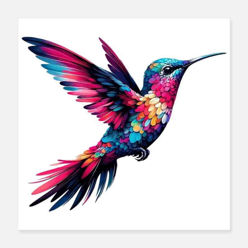 Colibri Poster 40 x 40 cm