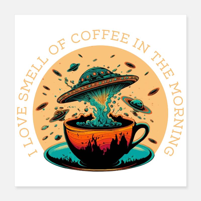 J’aime l’odeur du café le matin Poster 40 x 40 cm