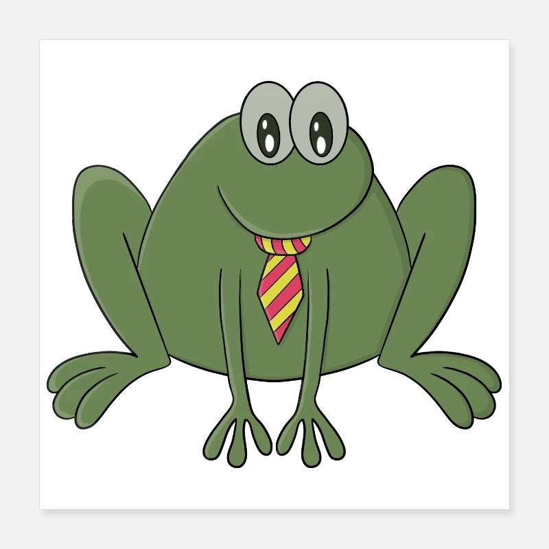 Grenouille avec une cravate Poster 40 x 40 cm