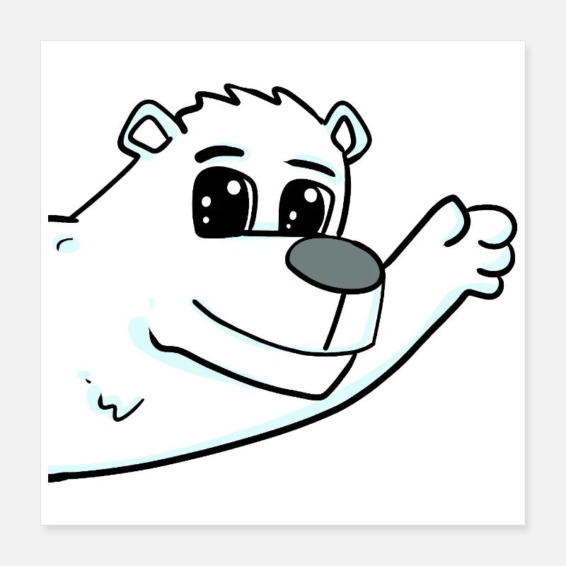 Salutation de l’ours polaire Poster 40 x 40 cm