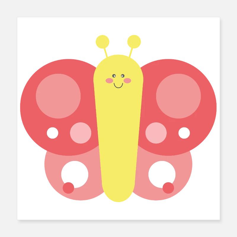 Tender and stylized butterfly Poster 16" x 16" (40x40 cm)