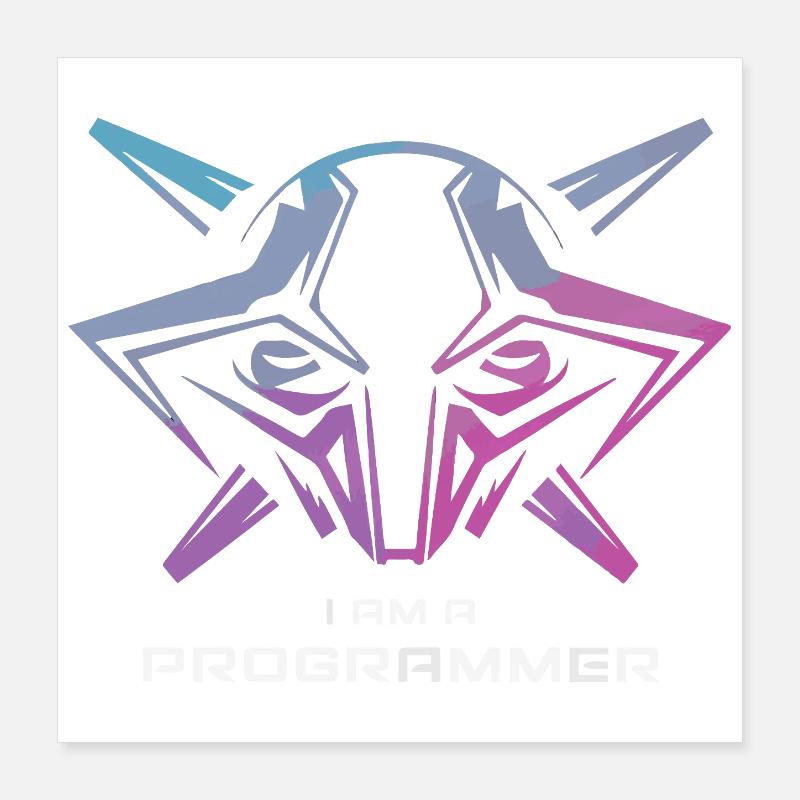 Art futuriste du programmeur cyborg Poster 40 x 40 cm