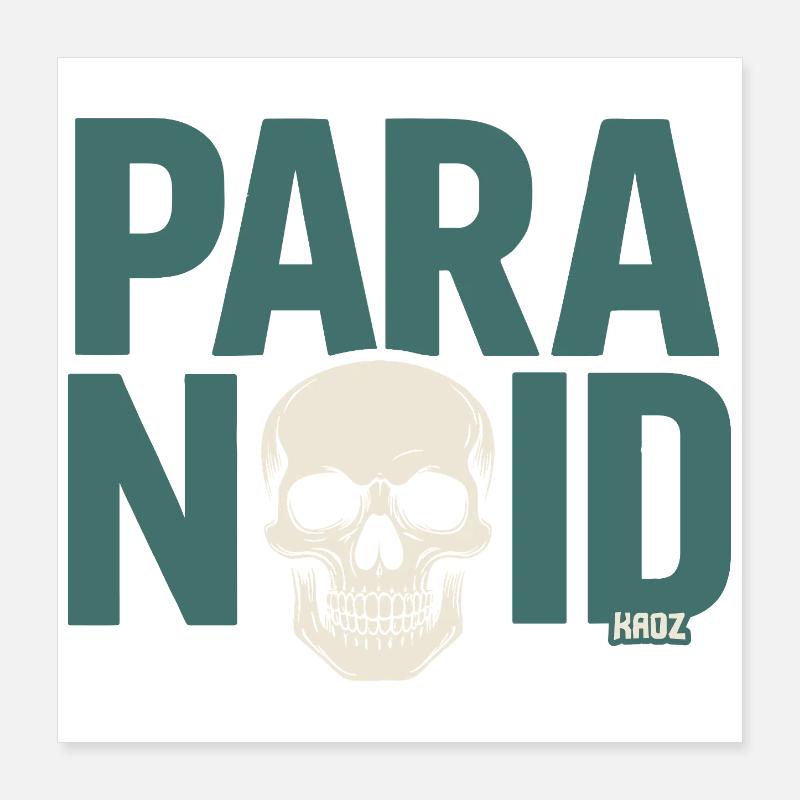 Paranoid Skull Poster 16" x 16" (40x40 cm)