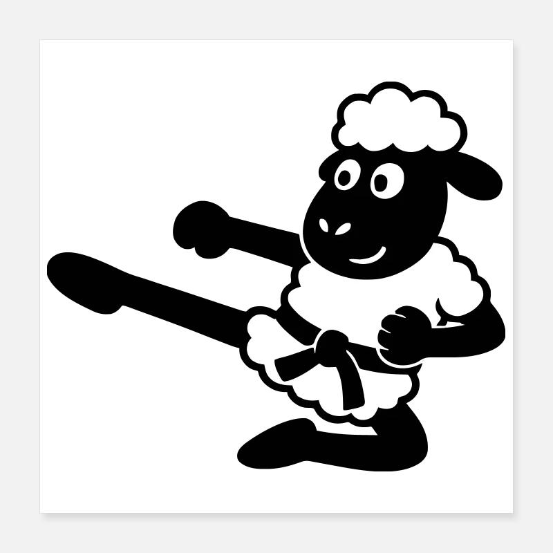Karate Sheep Poster 16" x 16" (40x40 cm)