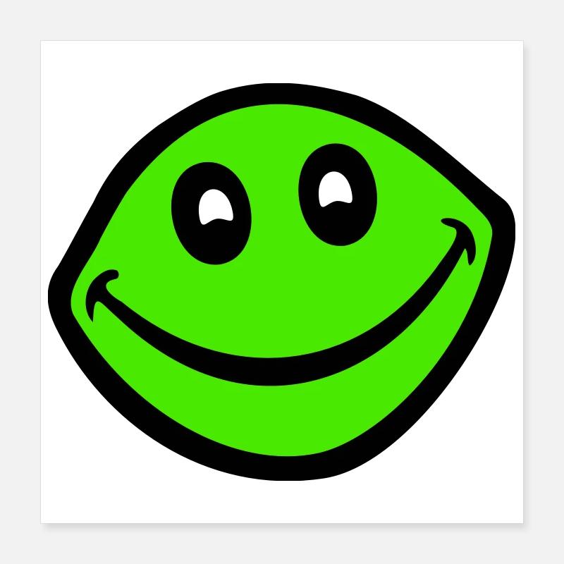 Frosch Kröte lächelt lustig Comic glücklich cool Poster 40x40 cm