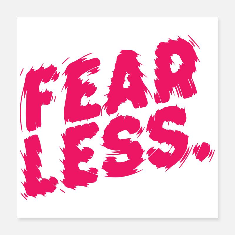 Fearless Pink Brush Letters Poster 16" x 16" (40x40 cm)