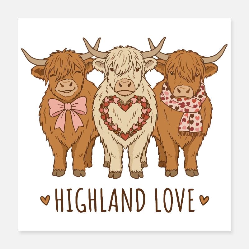 Amour des Highlands Poster 40 x 40 cm