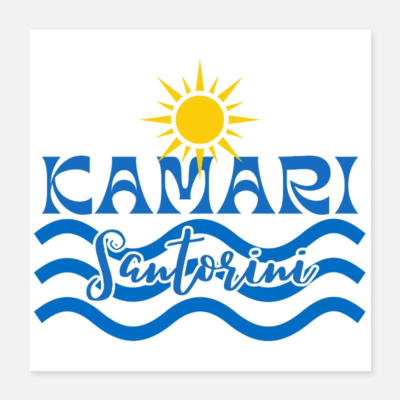 Kamari Santorini Sunwaves Poster 40 x 40 cm