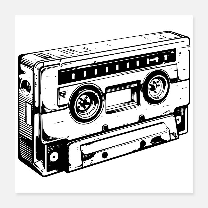 Retro Kassette Poster 40x40 cm