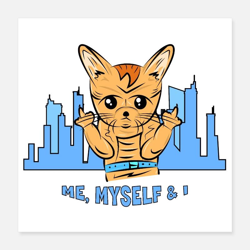 Chat urbain : moi, moi-même et moi Poster 40 x 40 cm