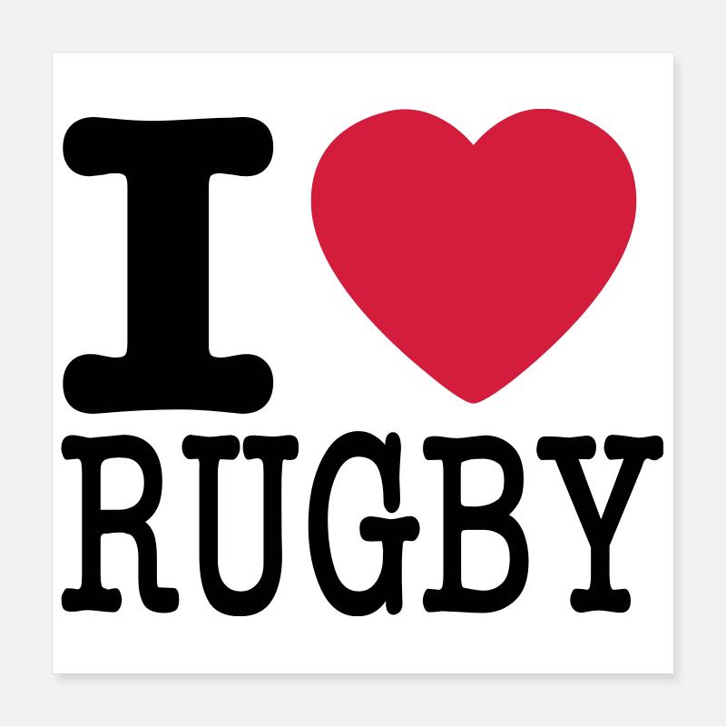 i love rugby Poster 16" x 16" (40x40 cm)