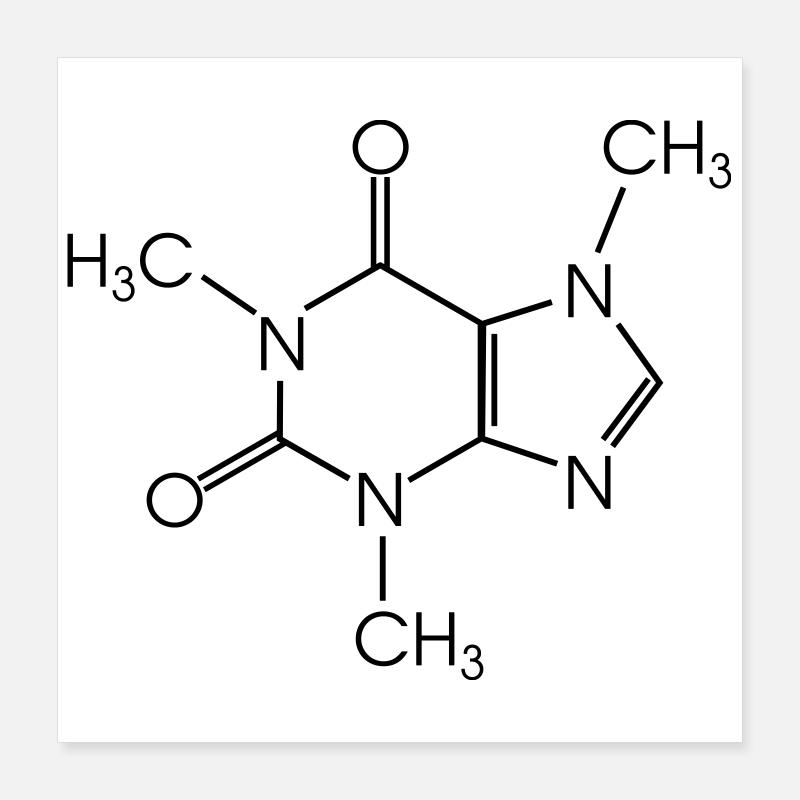 Koffein Poster 40x40 cm