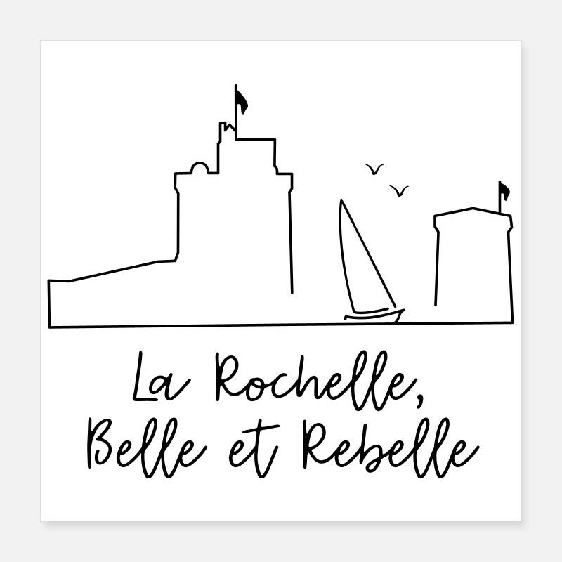 La Rochelle design noir by Nicolas Poitevin Poster 40 x 40 cm