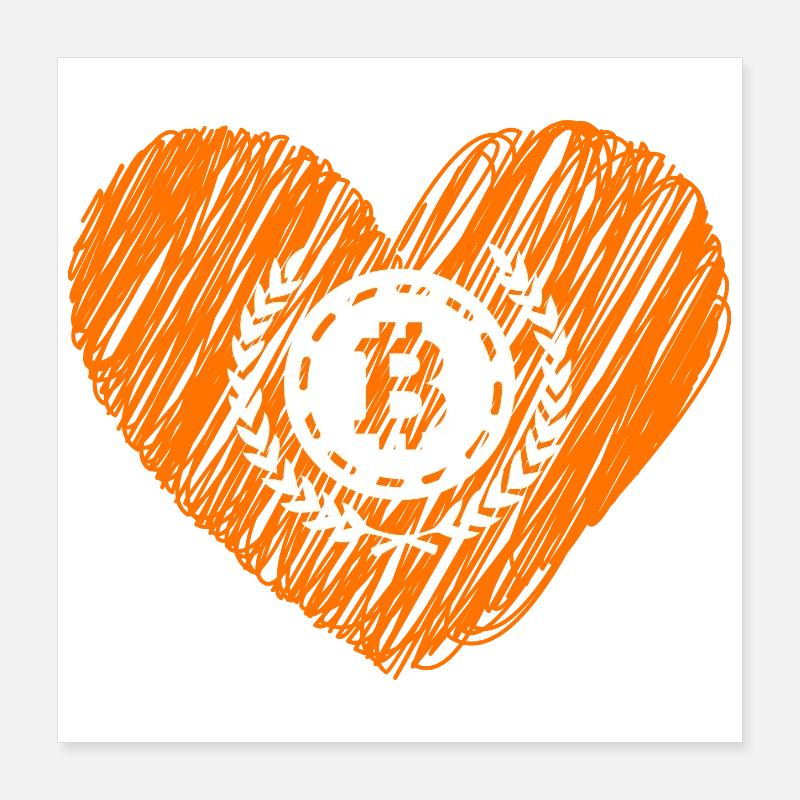 Bitcoin Crypto Cryptocurrency Splash Poster 40 x 40 cm