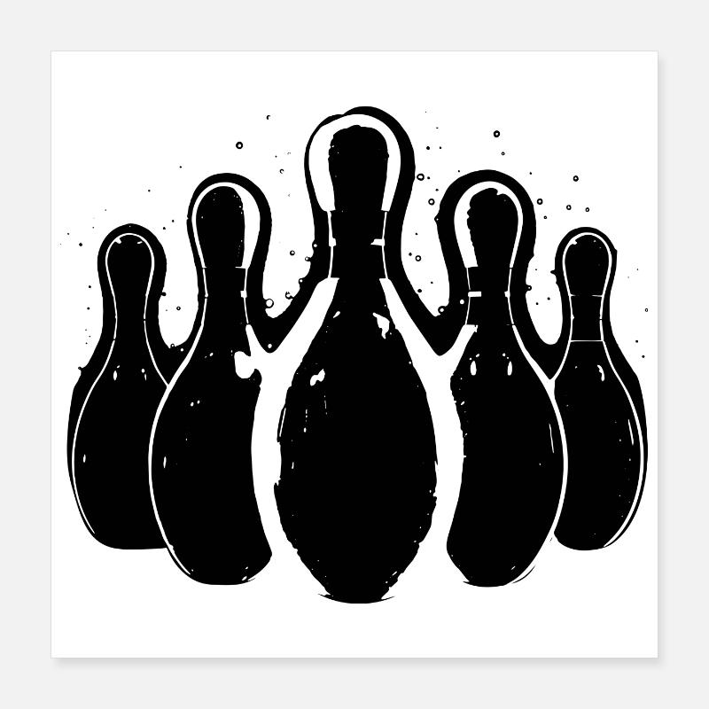 Graphismes de bowling Poster 40 x 40 cm