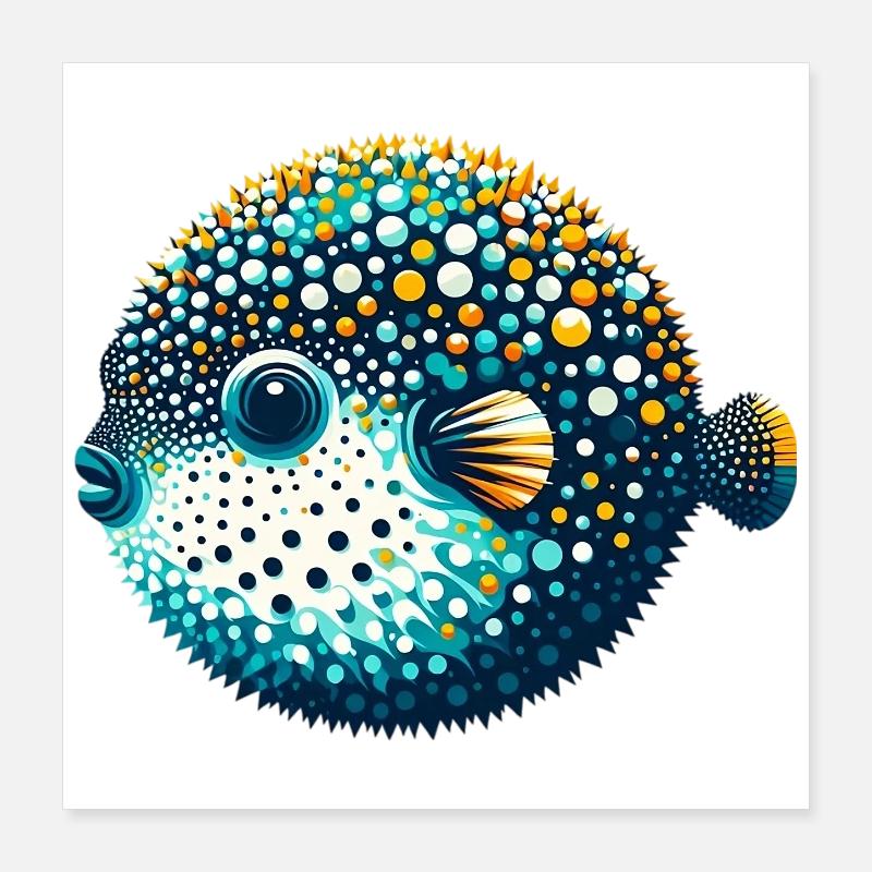 Kugelfisch Poster 40x40 cm