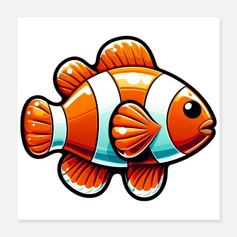 Poisson-clown Poster 40 x 40 cm