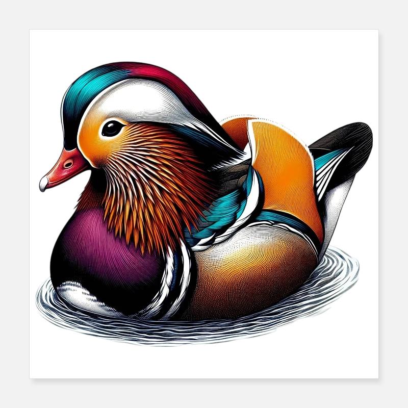 Mandarinente Poster 40x40 cm