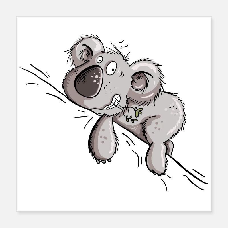 Drolliger Koala Bär Poster 40x40 cm