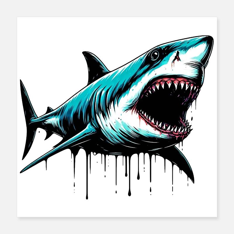 Requin Poster 40 x 40 cm