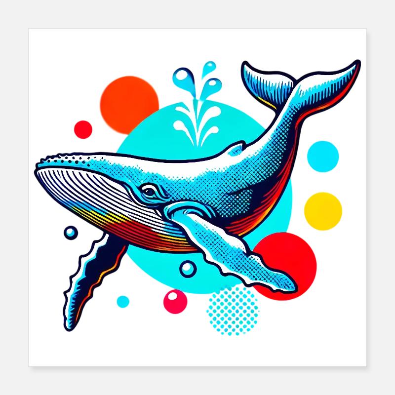 Whale Poster 16" x 16" (40x40 cm)