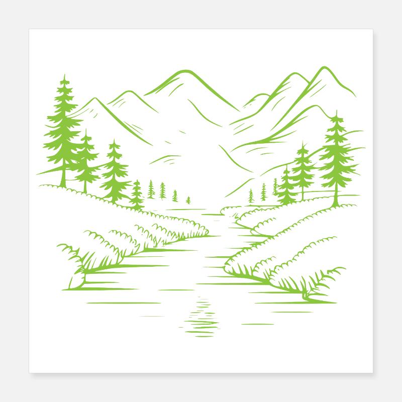 Mountains Poster 16" x 16" (40x40 cm)
