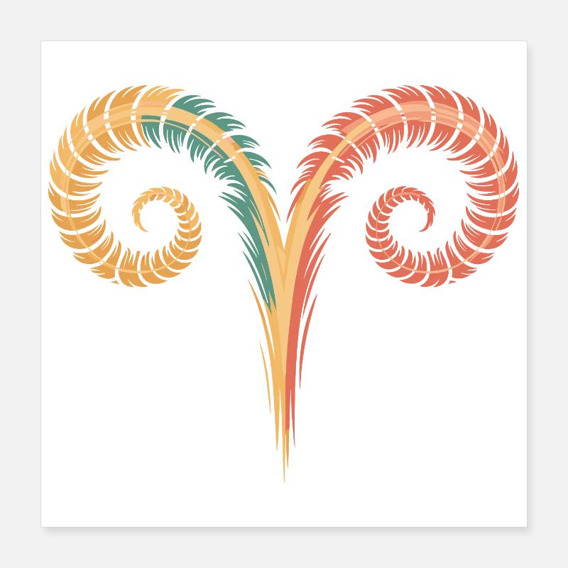 Widder Sternzeichen Symbol Aries Horoskop Widder Poster 40x40 cm