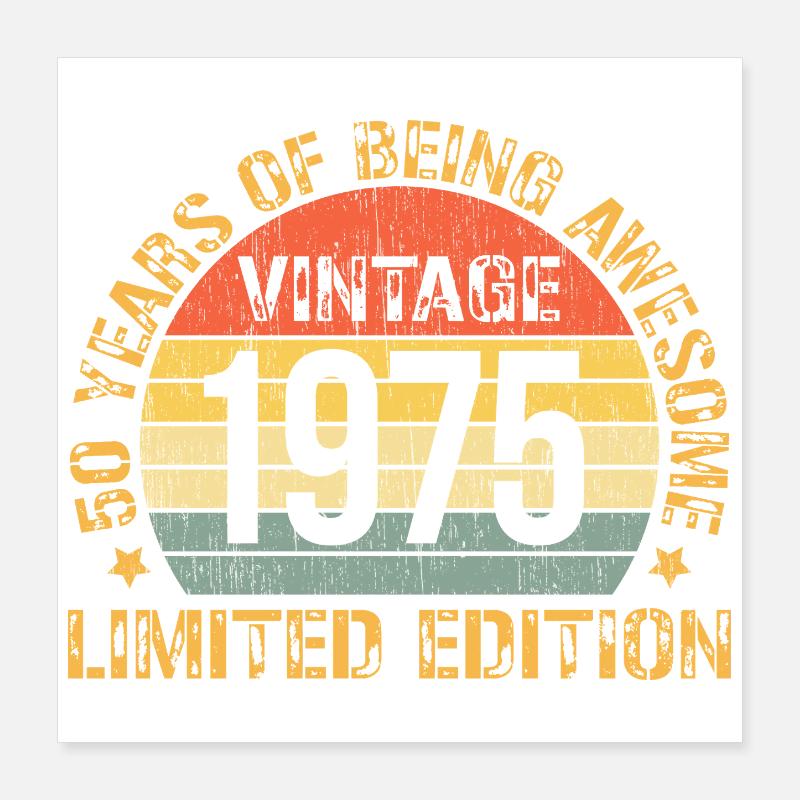 Millésime 1975 Edition Limitée Poster 40 x 40 cm
