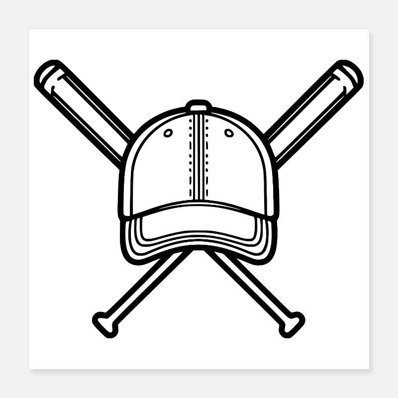 Joueur de baseball Baseball Artwork Poster 40 x 40 cm