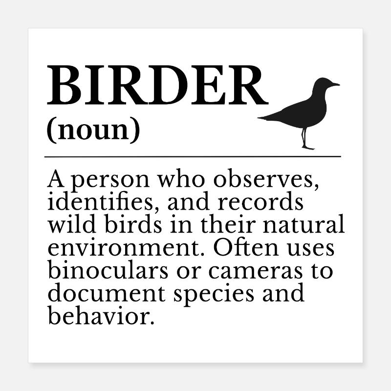 Birder Definition - Birdwatchers Poster 16" x 16" (40x40 cm)