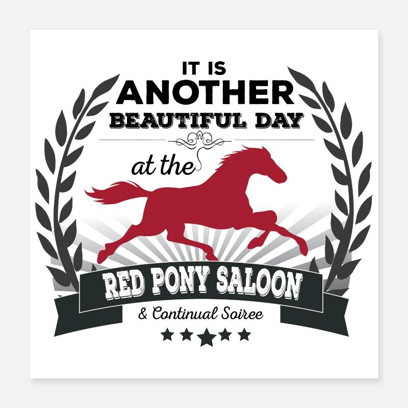 Cavalier du salon Red Pony Amant Poster 40 x 40 cm