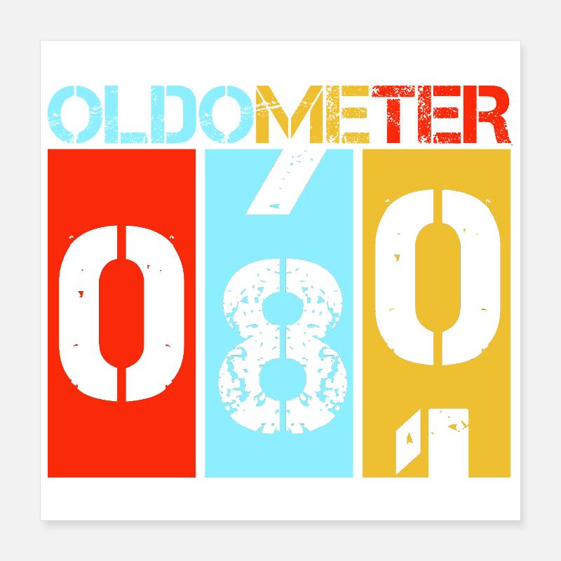 Oldometer 80 wird 80 Retro Geburtstags-Meilenstein Poster 40x40 cm