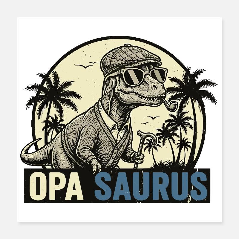 Opasaurus Rex – Lustiges Opa Dinosaurier Geschenk Poster 40x40 cm