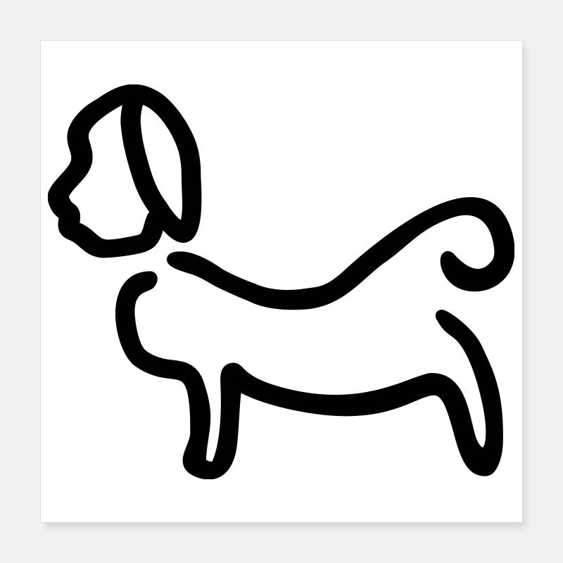 Hund_Silhouette Poster 40 x 40 cm