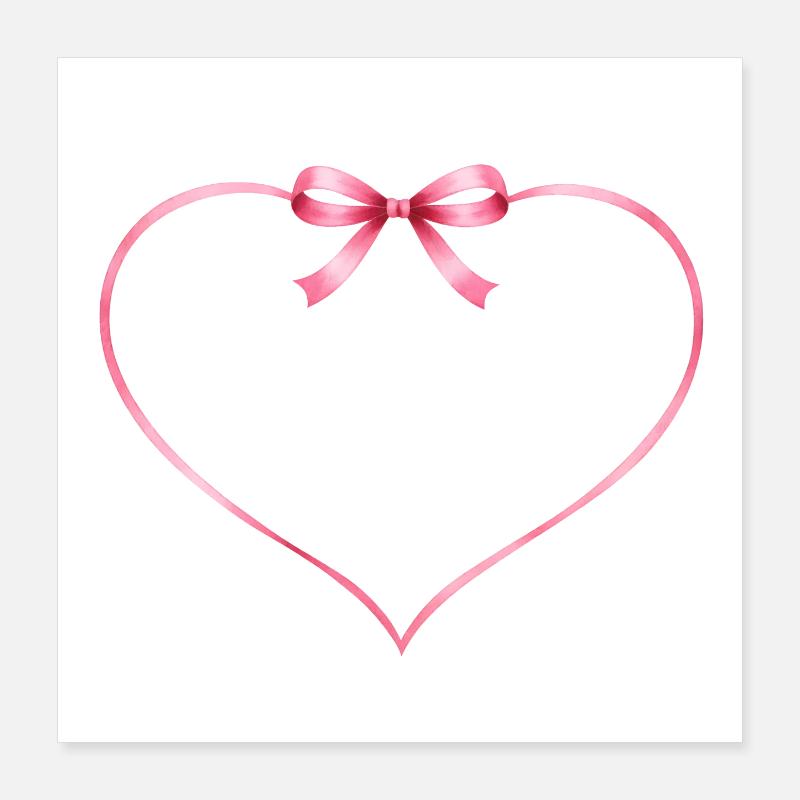 Heart bow customizable Poster 16" x 16" (40x40 cm)