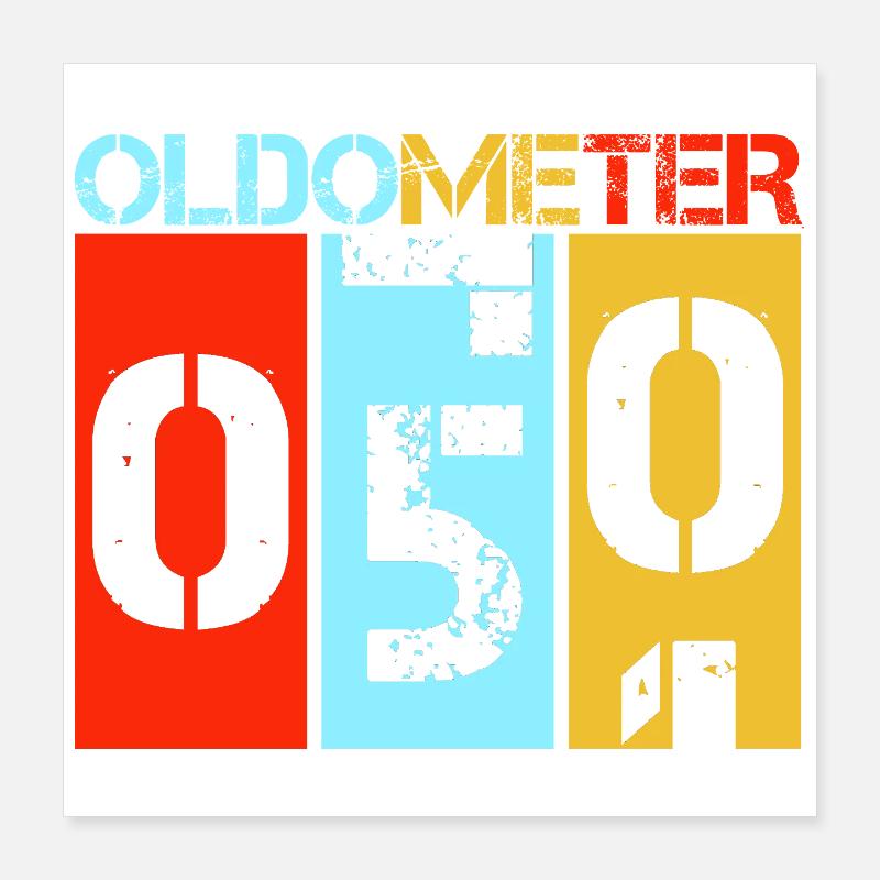 50e anniversaire de l’Oldometer 50 Vintage Retro Poster 40 x 40 cm