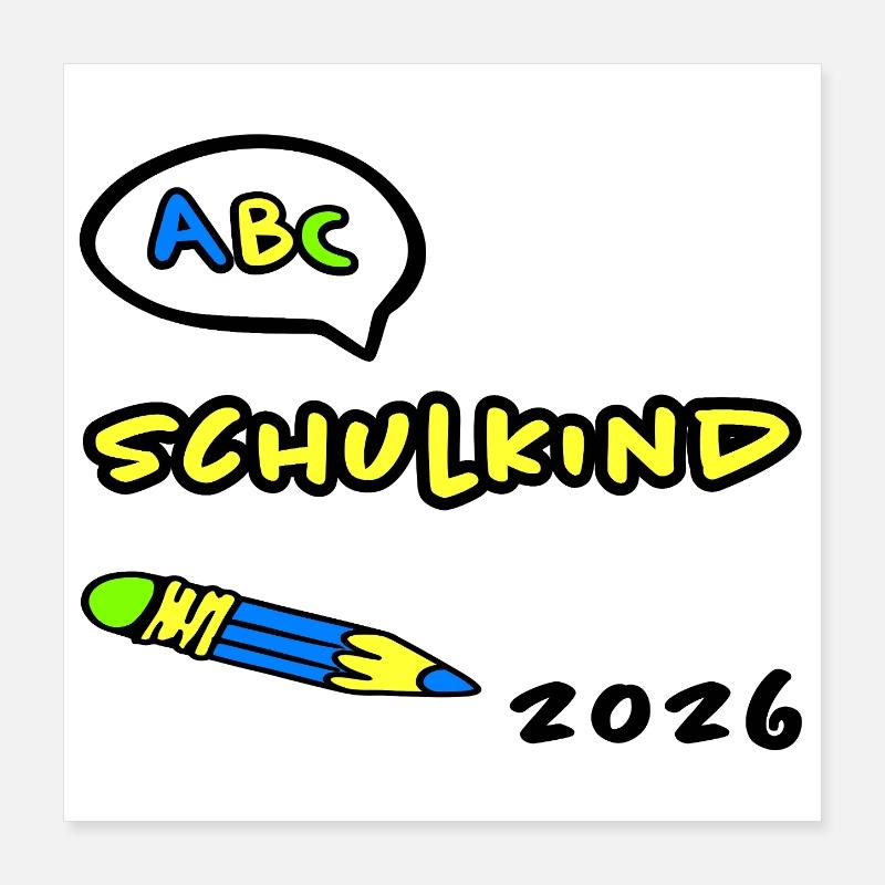 ABC Schulkind 2026 Einschulung Poster 40x40 cm
