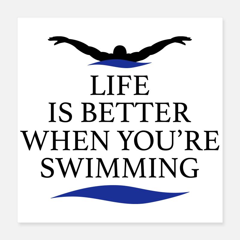 Schwimmen Poster 40x40 cm
