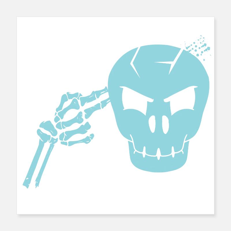 Coup de tête de crâne Poster 40 x 40 cm