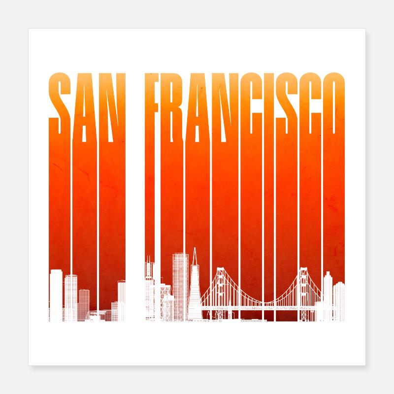 Pente de la skyline de San Francisco Poster 40 x 40 cm