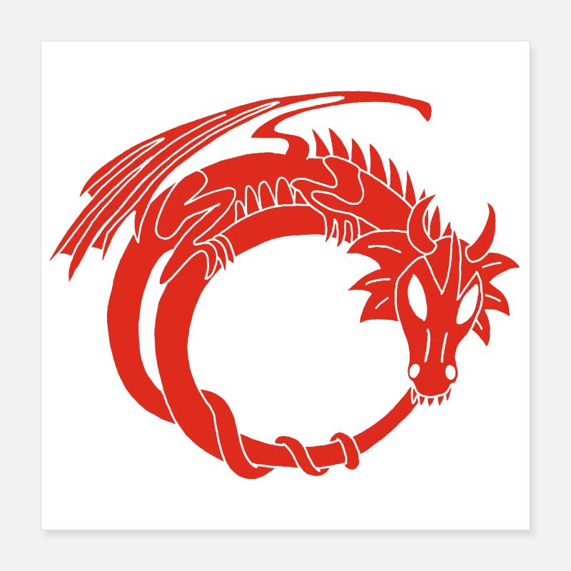 L'anneau du dragon rouge Poster 40 x 40 cm