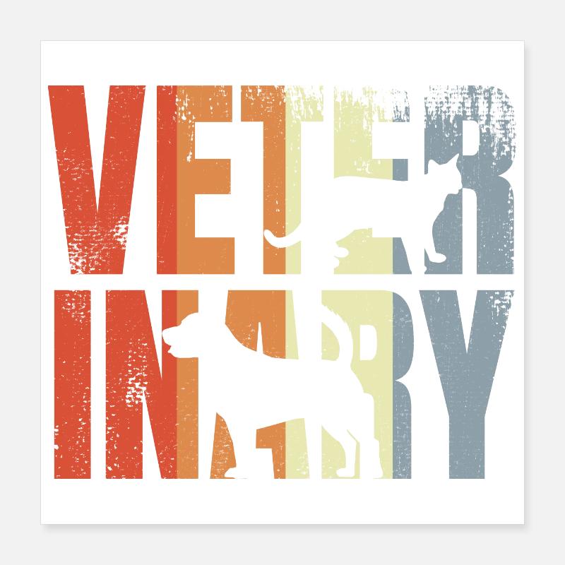 Retro Veterinary Poster 16" x 16" (40x40 cm)