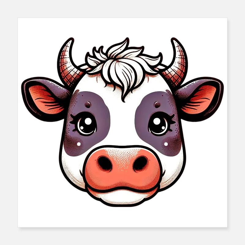 Vache Poster 40 x 40 cm